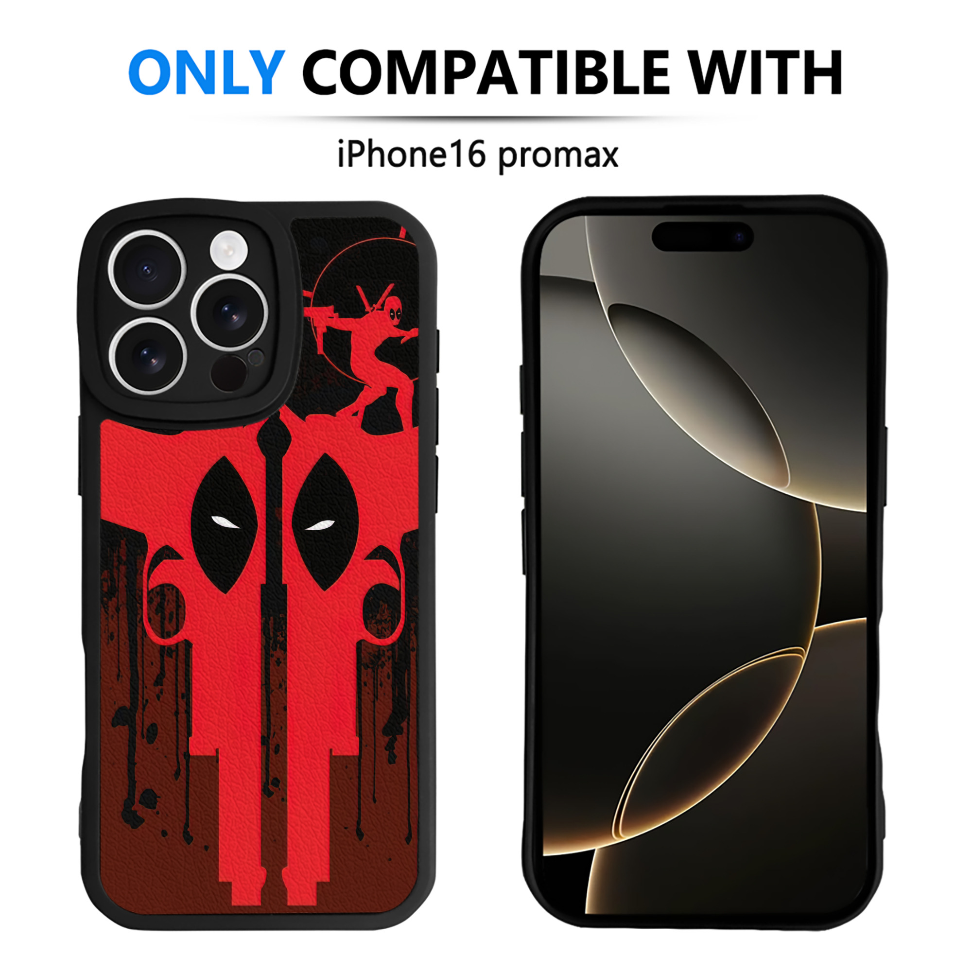 （画像用） Deadpool デッドプール 【iPhone 16シリーズ対応】シリコンスマホケース（レザー調） 材質：シリコン